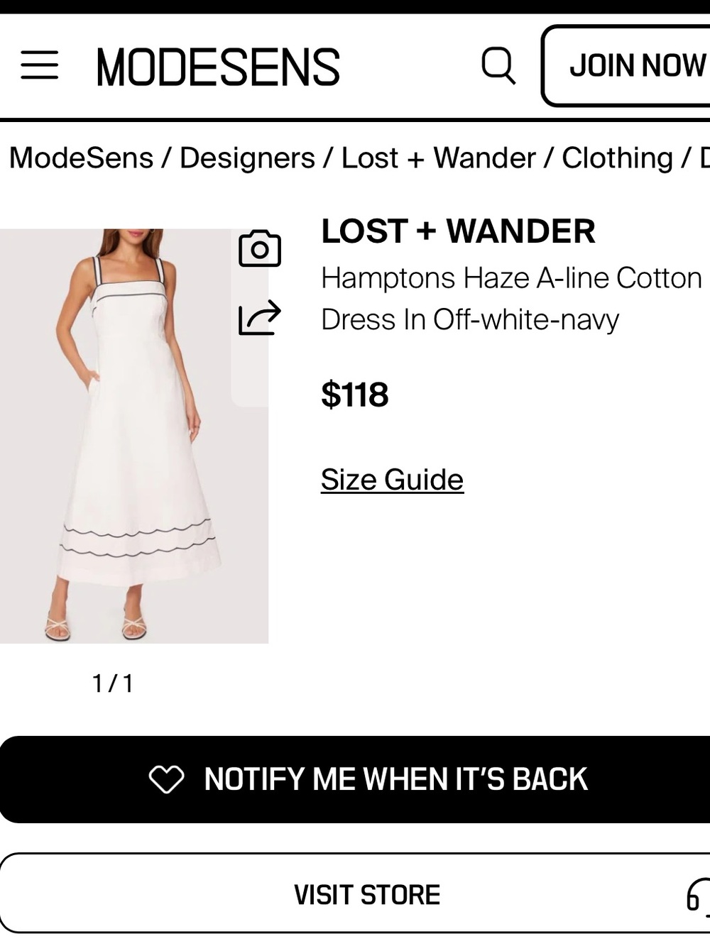 🌼 LOST + WANDER Hamptons Haze A-line Cotton Dress size Small
